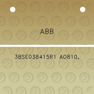 abb-3bse038415r1-ao810