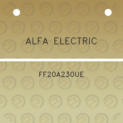 alfa-electric-ff20a230ue