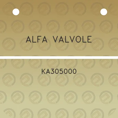 alfa-valvole-ka305000