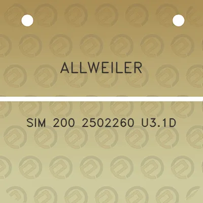 allweiler-sim-200-2502260-u31d