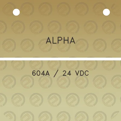 alpha-604a-24-vdc