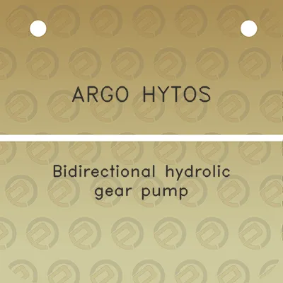 argo-hytos-bidirectional-hydrolic-gear-pump