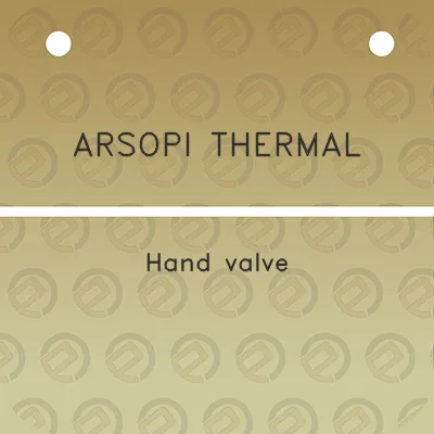 arsopi-thermal-hand-valve