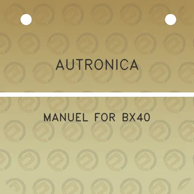 autronica-manuel-for-bx40