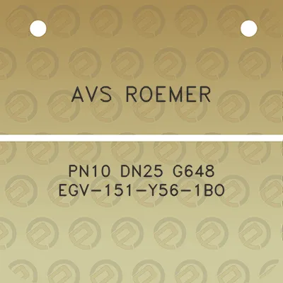 avs-roemer-pn10-dn25-g648-egv-151-y56-1bo