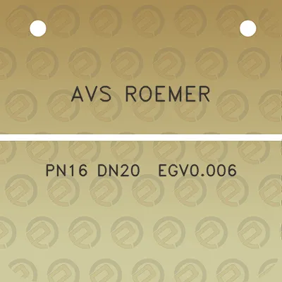 avs-roemer-pn16-dn20-egv0006