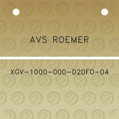 avs-roemer-xgv-1000-000-d20fo-04