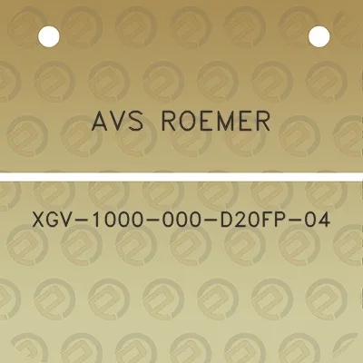 avs-roemer-xgv-1000-000-d20fp-04