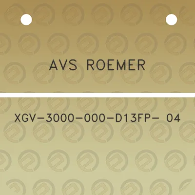 avs-roemer-xgv-3000-000-d13fp-04