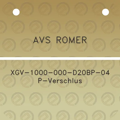 avs-romer-xgv-1000-000-d20bp-04-p-verschlus