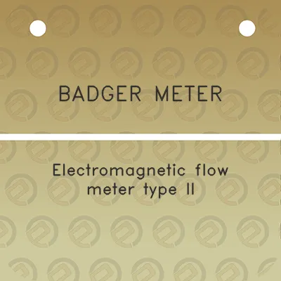 badger-meter-electromagnetic-flow-meter-type-ii