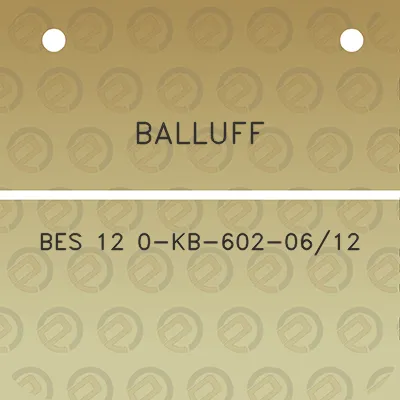 balluff-bes-12-0-kb-602-0612