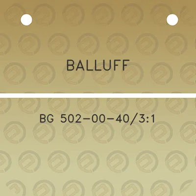 balluff-bg-502-00-4031