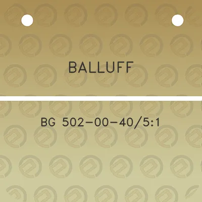 balluff-bg-502-00-4051