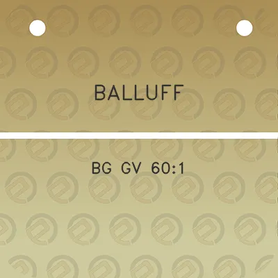 balluff-bg-gv-601