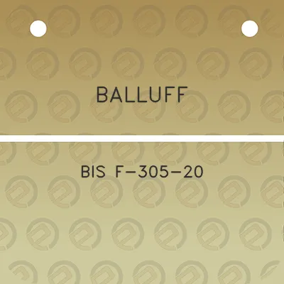 balluff-bis-f-305-20