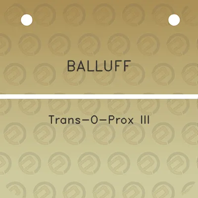 balluff-trans-o-prox-iii