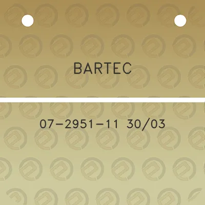 bartec-07-2951-11-3003