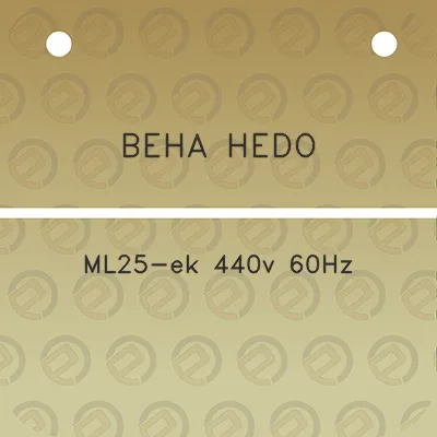 beha-hedo-ml25-ek-440v-60hz