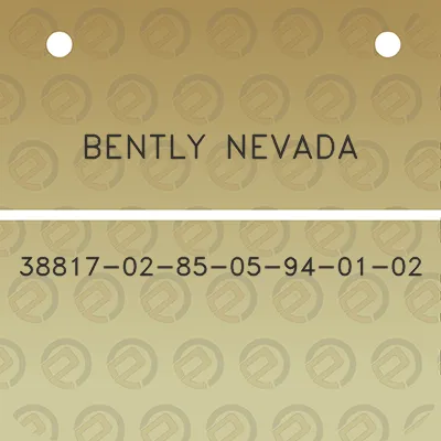 bently-nevada-38817-02-85-05-94-01-02