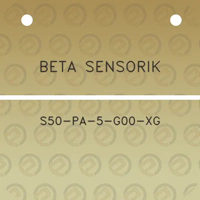 beta-sensorik-s50-pa-5-g00-xg