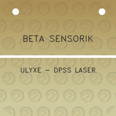 beta-sensorik-ulyxe-dpss-laser