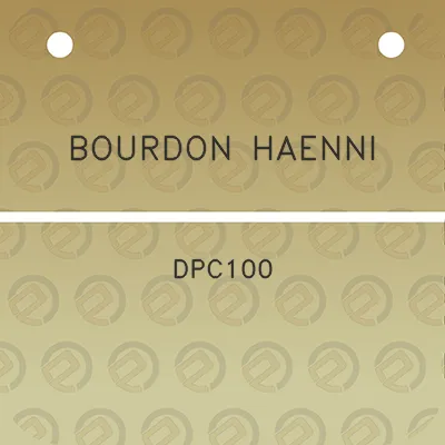 bourdon-haenni-dpc100