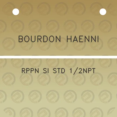 bourdon-haenni-rppn-si-std-12npt