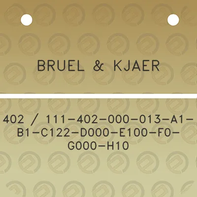 bruel-kjaer-402-111-402-000-013-a1-b1-c122-d000-e100-f0-g000-h10