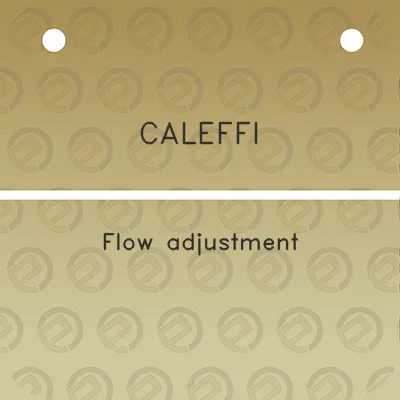 caleffi-flow-adjustment