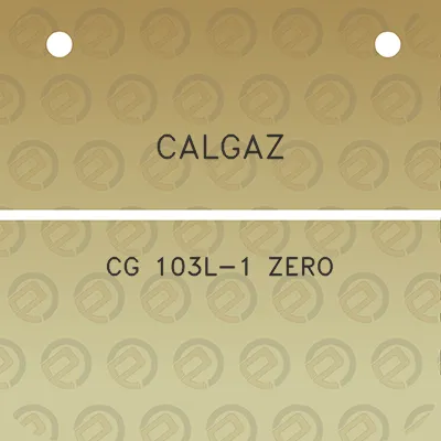 calgaz-cg-103l-1-zero