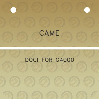 came-doci-for-g4000