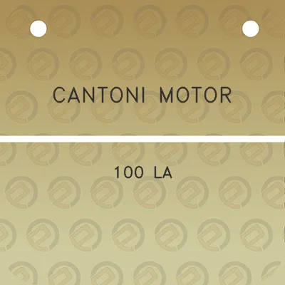 cantoni-motor-100-la