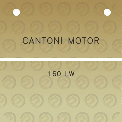 cantoni-motor-160-lw