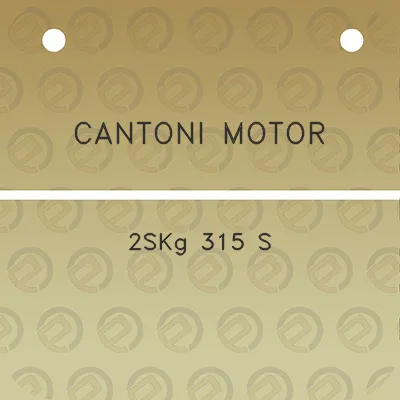 cantoni-motor-2skg-315-s