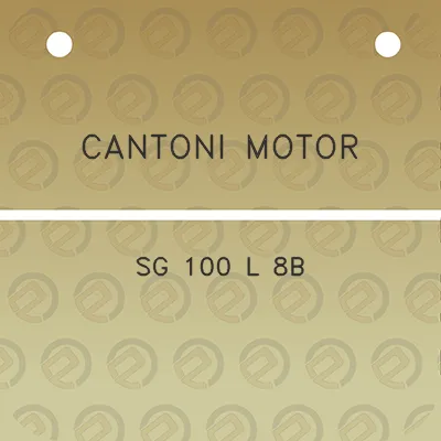 cantoni-motor-sg-100-l-8b