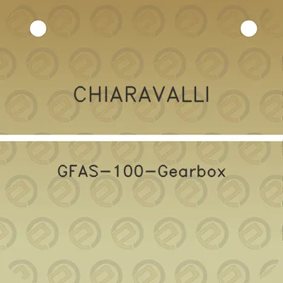 chiaravalli-gfas-100-gearbox