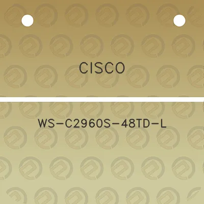 cisco-ws-c2960s-48td-l