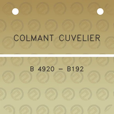 colmant-cuvelier-b-4920-b192