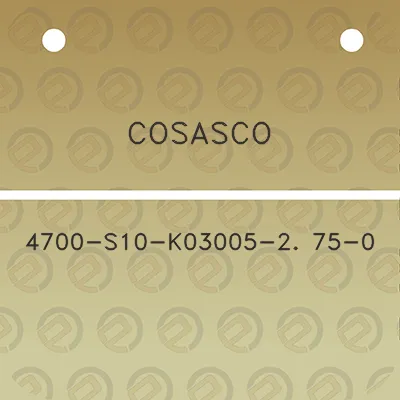 cosasco-4700-s10-k03005-2-75-0