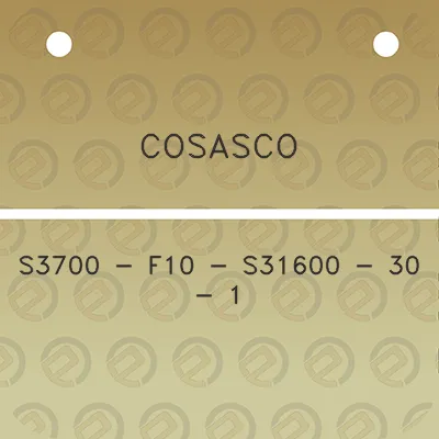 cosasco-s3700-f10-s31600-30-1