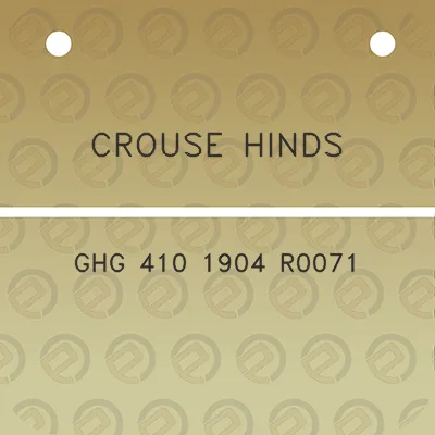 crouse-hinds-ghg-410-1904-r0071