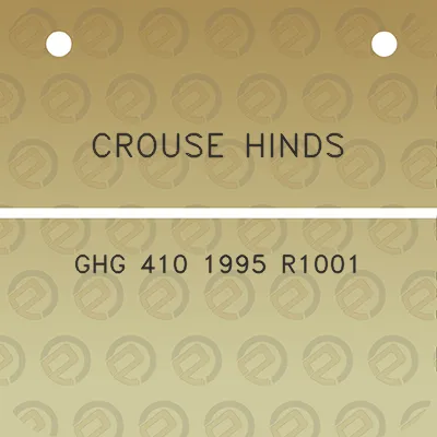 crouse-hinds-ghg-410-1995-r1001