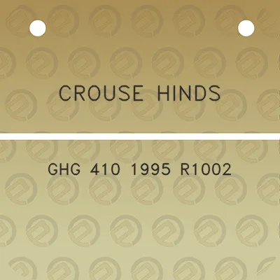 crouse-hinds-ghg-410-1995-r1002