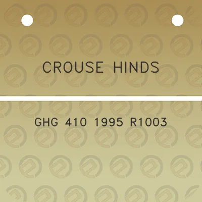 crouse-hinds-ghg-410-1995-r1003