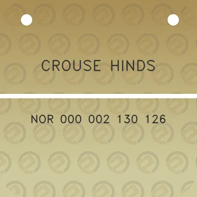 crouse-hinds-nor-000-002-130-126