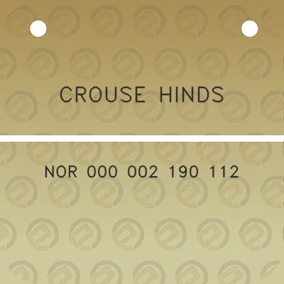 crouse-hinds-nor-000-002-190-112