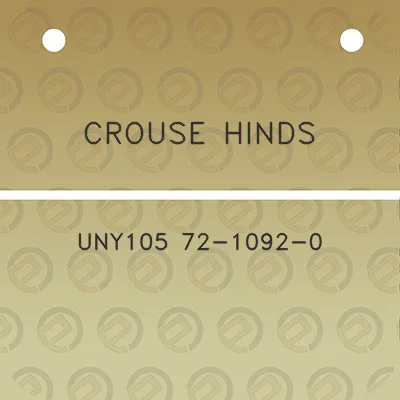 crouse-hinds-uny105-72-1092-0