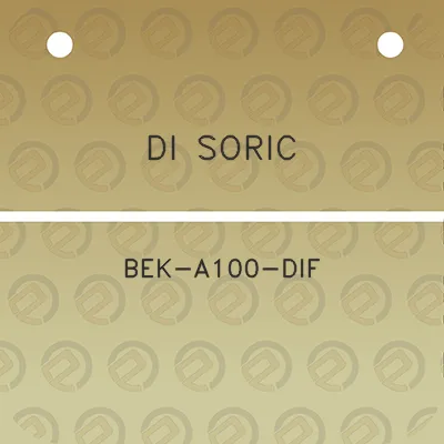 di-soric-bek-a100-dif