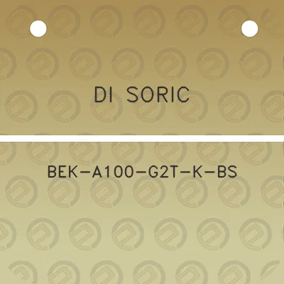 di-soric-bek-a100-g2t-k-bs